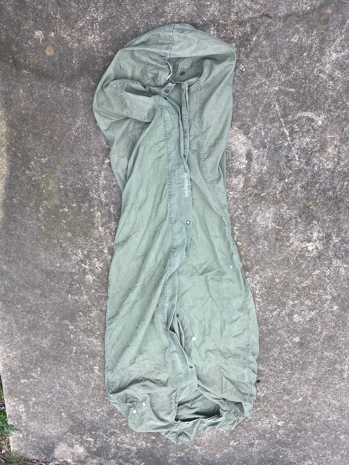 VINTAGE M-1945 US Army Water Repellent Sleeping Bag Cover Case OG OD - VG