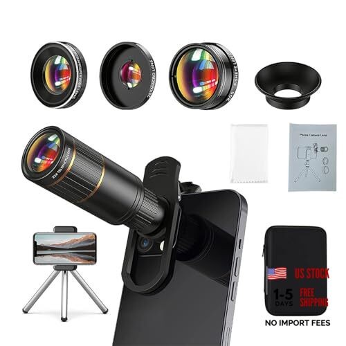 Phone Camera Lens Kit Upgraded Version — Includes 22X Telephoto Lens, 205°
