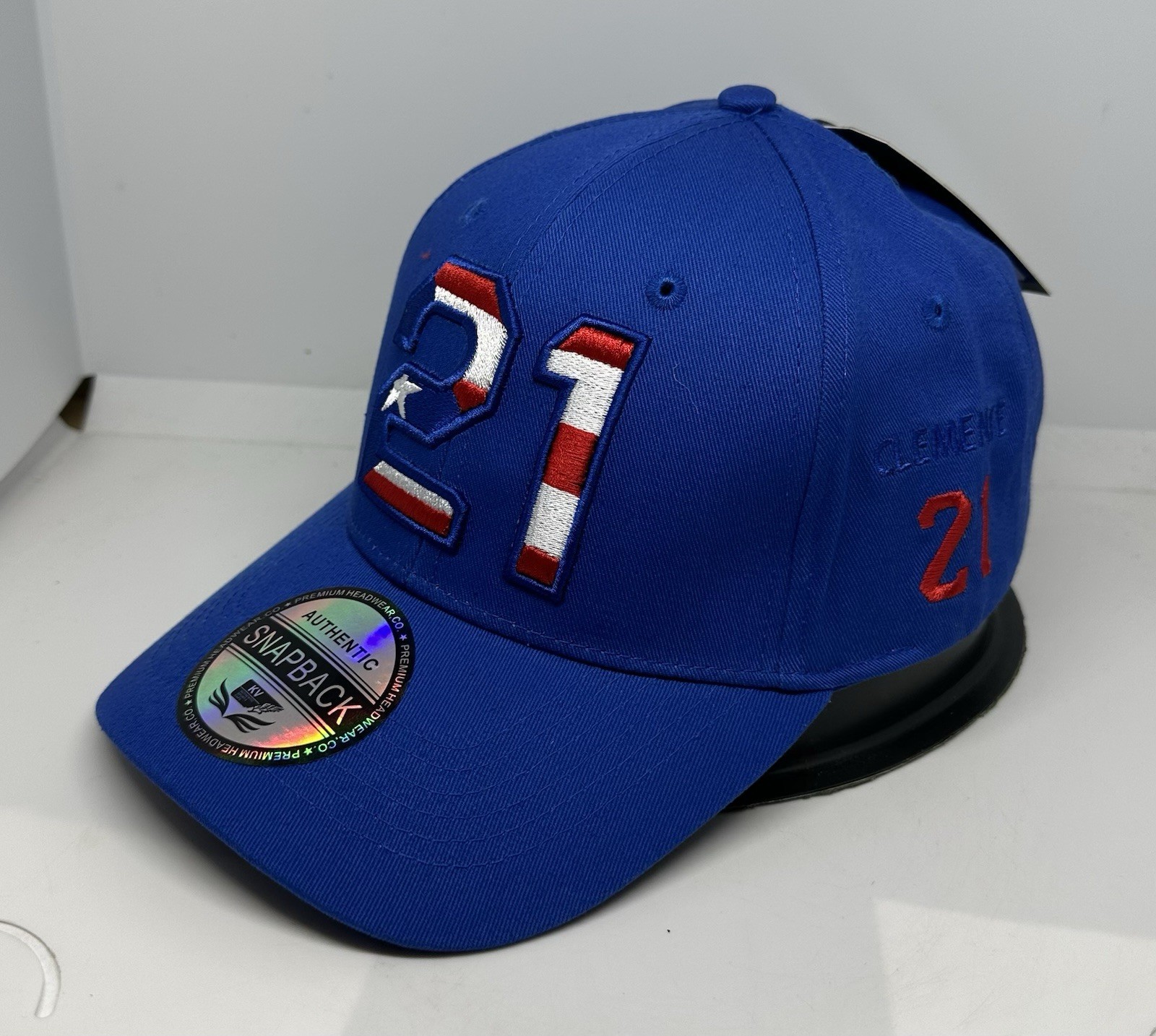 Roberto Clemente 21 SnapBack BASEBALL Hat Gorra Puerto Rico Flag