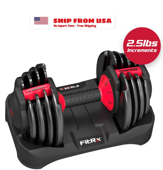 FitRx SmartBell, 9 in 1 Adjustable Dumbbell, 25 lb