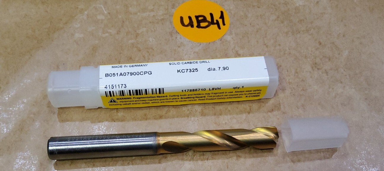 KENNAMETAL  7.9 MM (.311") X 3D  CARBIDE COOLANT DRLLL ,  1 pc