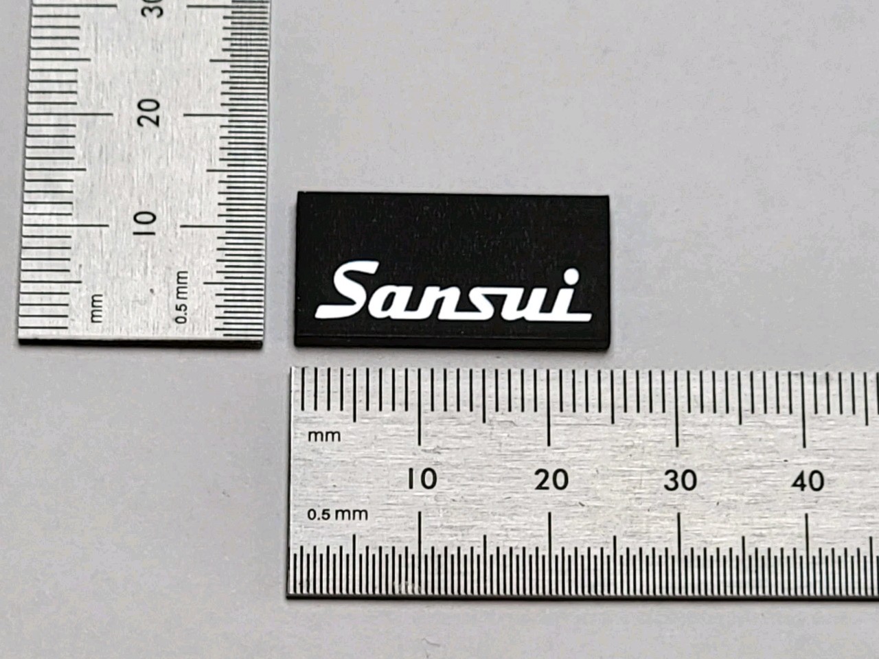 Sansui 25mm Equipment Badge Logo Emblem 3D Premium Silver With Adhesive