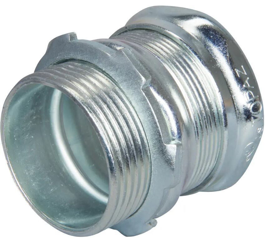 654S TOPAZ 1-1/4 INCH STEEL STRAIGHT EMT COMPRESSION CONNECTOR