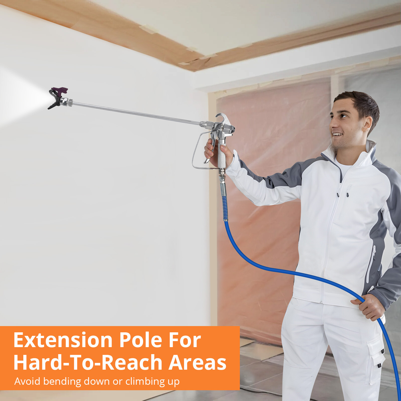 Vertical airless HVLP spray paint machine, efficient and dilution-free universal