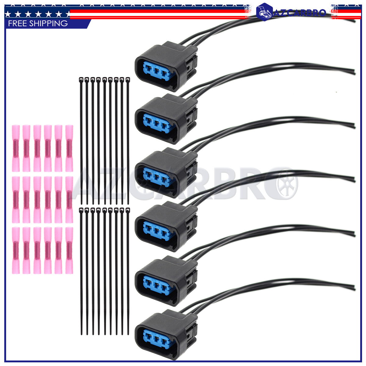6pcs Ignition Coil Connector Plug Clip for Honda Accord 2007-2017 CR-V 2002-2017