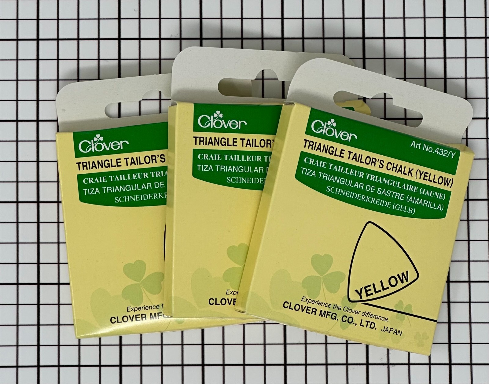 Tailor's Chalk, 3 pack Yellow Triangle