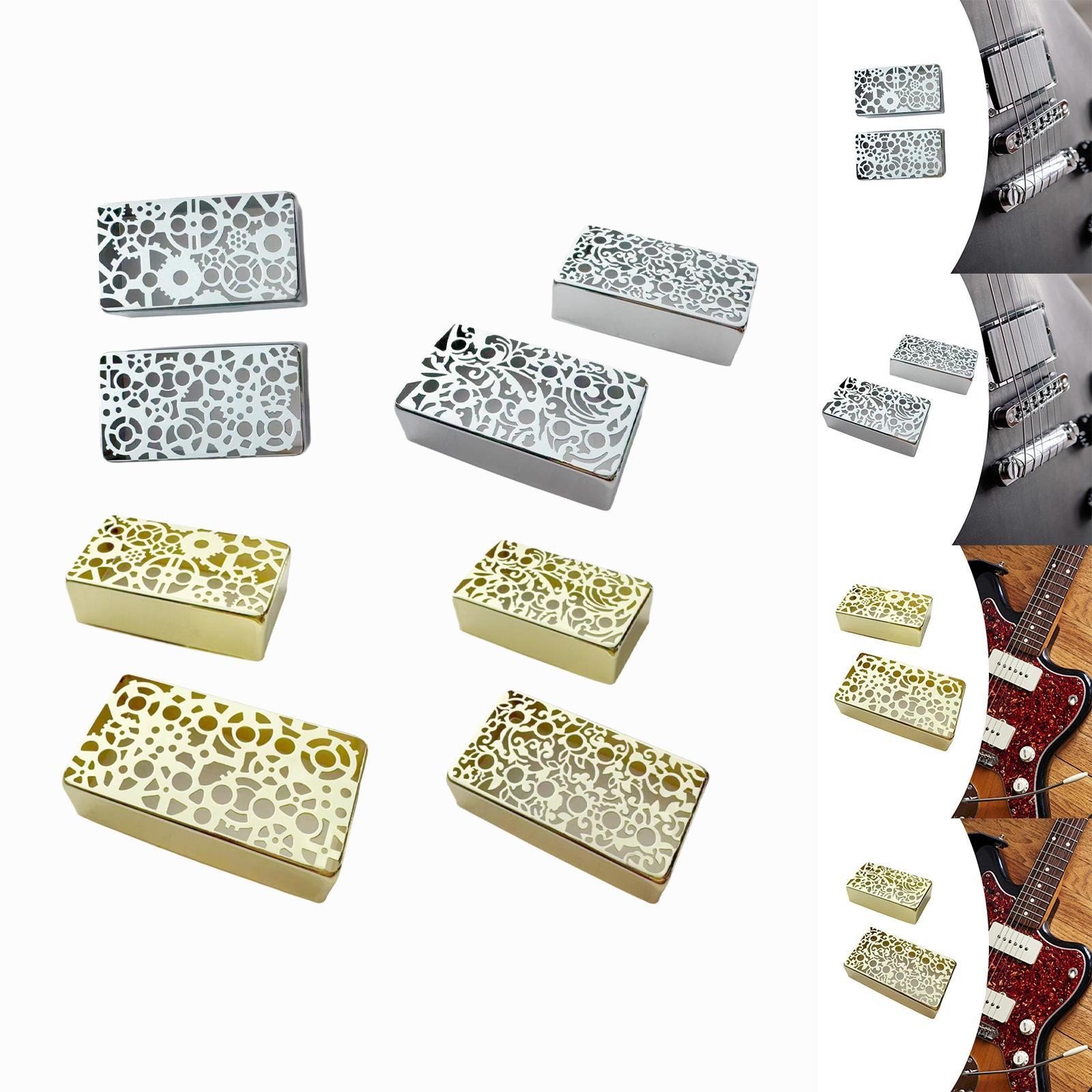2Pcs Guitar Pickup Covers Accessories Engraved Sturdy Musical Instrument