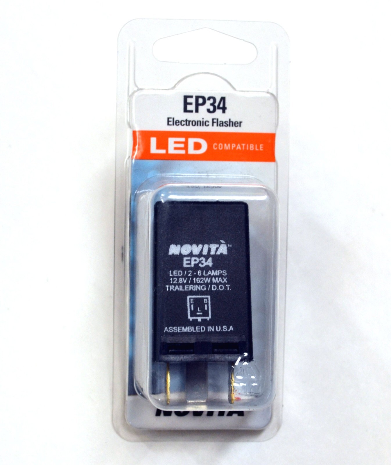 Novita EP34 3-Pin Electronic Turn Signal Flasher Relay Hazard LED Light Bulb USA