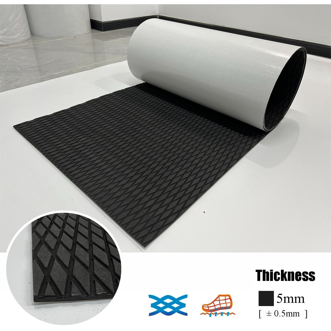 23x94in EVA Foam Boat Decking Sheet Mat Teak Marine Yacht Flooring Non-Slip Pad