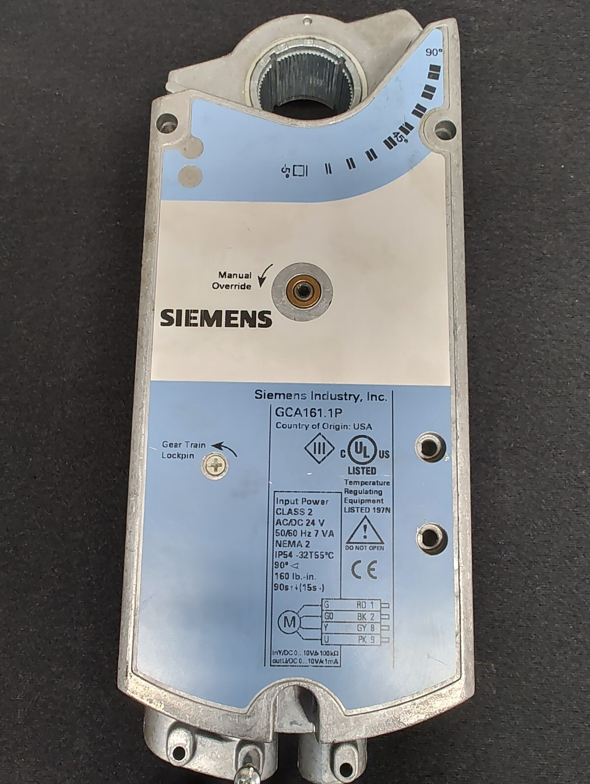 Siemens GCA161.1P Spring Return Electric Damper Actuator