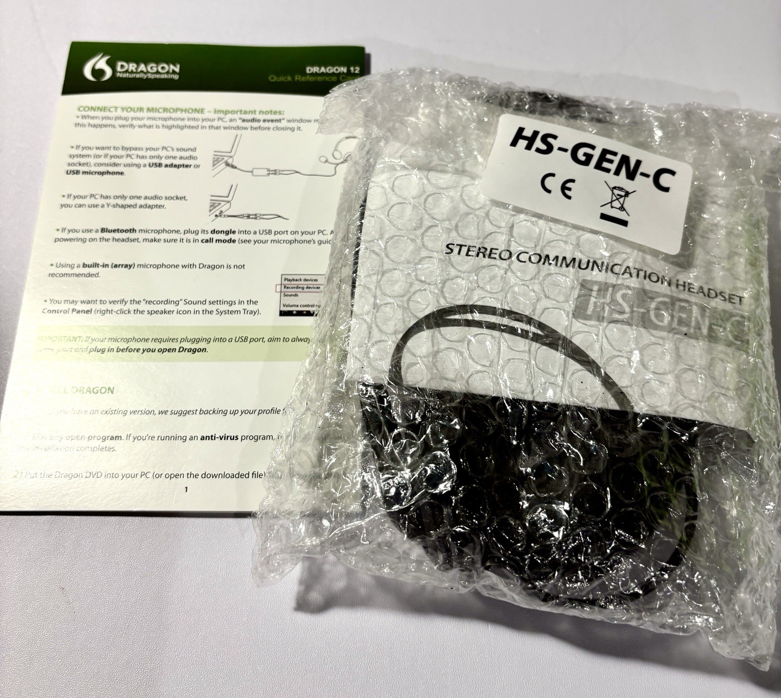 Dragon Naturally Speaking Premium Edition Basics w/ Headset Version 12 Open Box