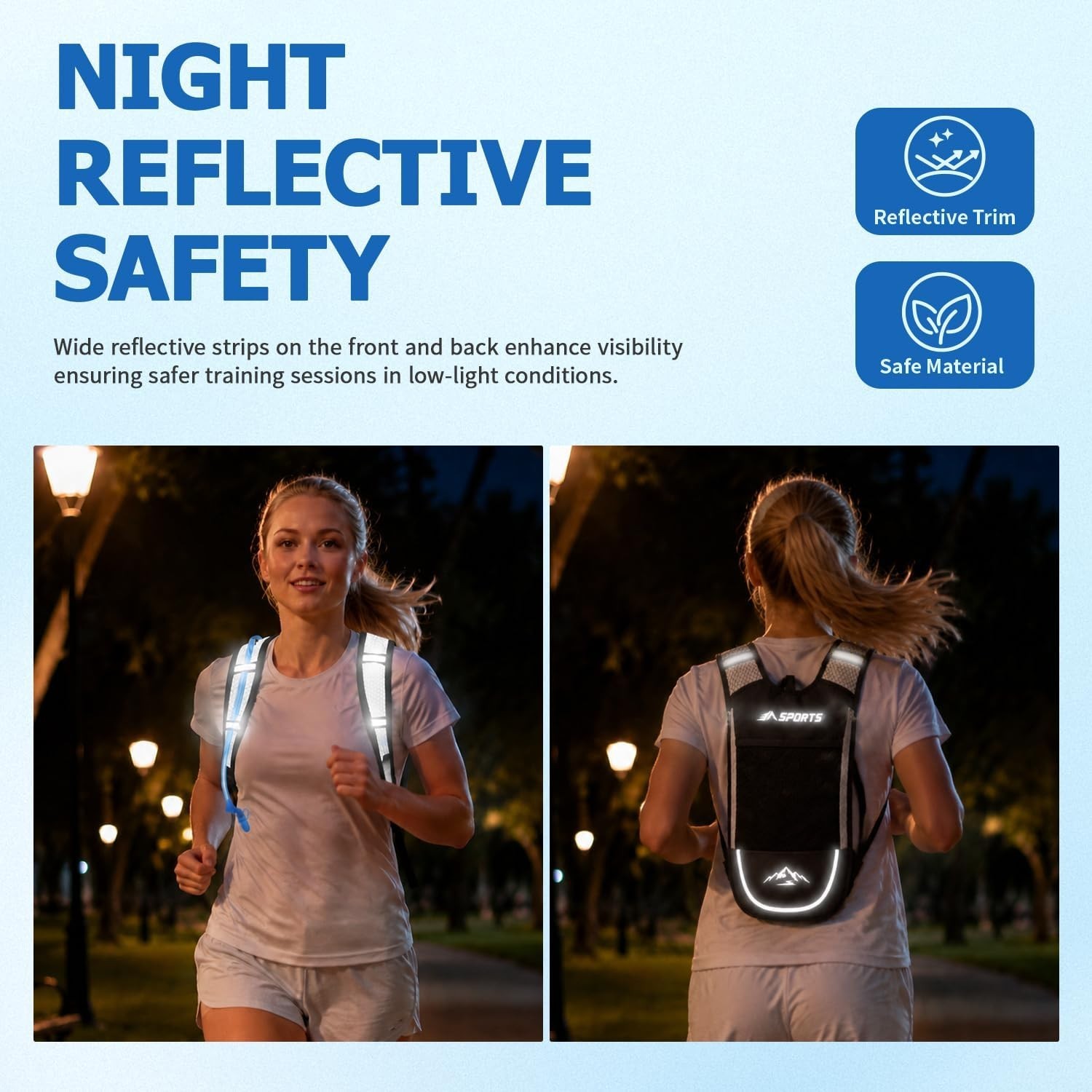 2-Pack Hydration Backpack with 2L Bladder-Ultra-light 0.37 lbs- leak-proof