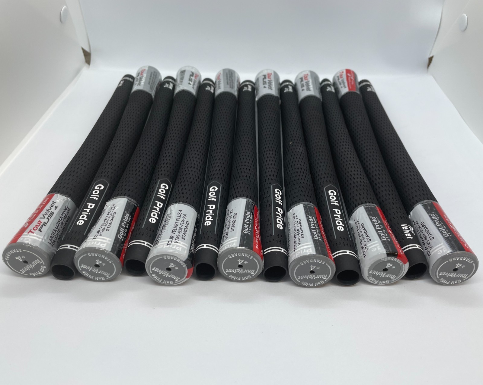 13x Golf Pride Tour Velvet Plus 4 +4 Rubber STANDARD Golf Grips Black Set