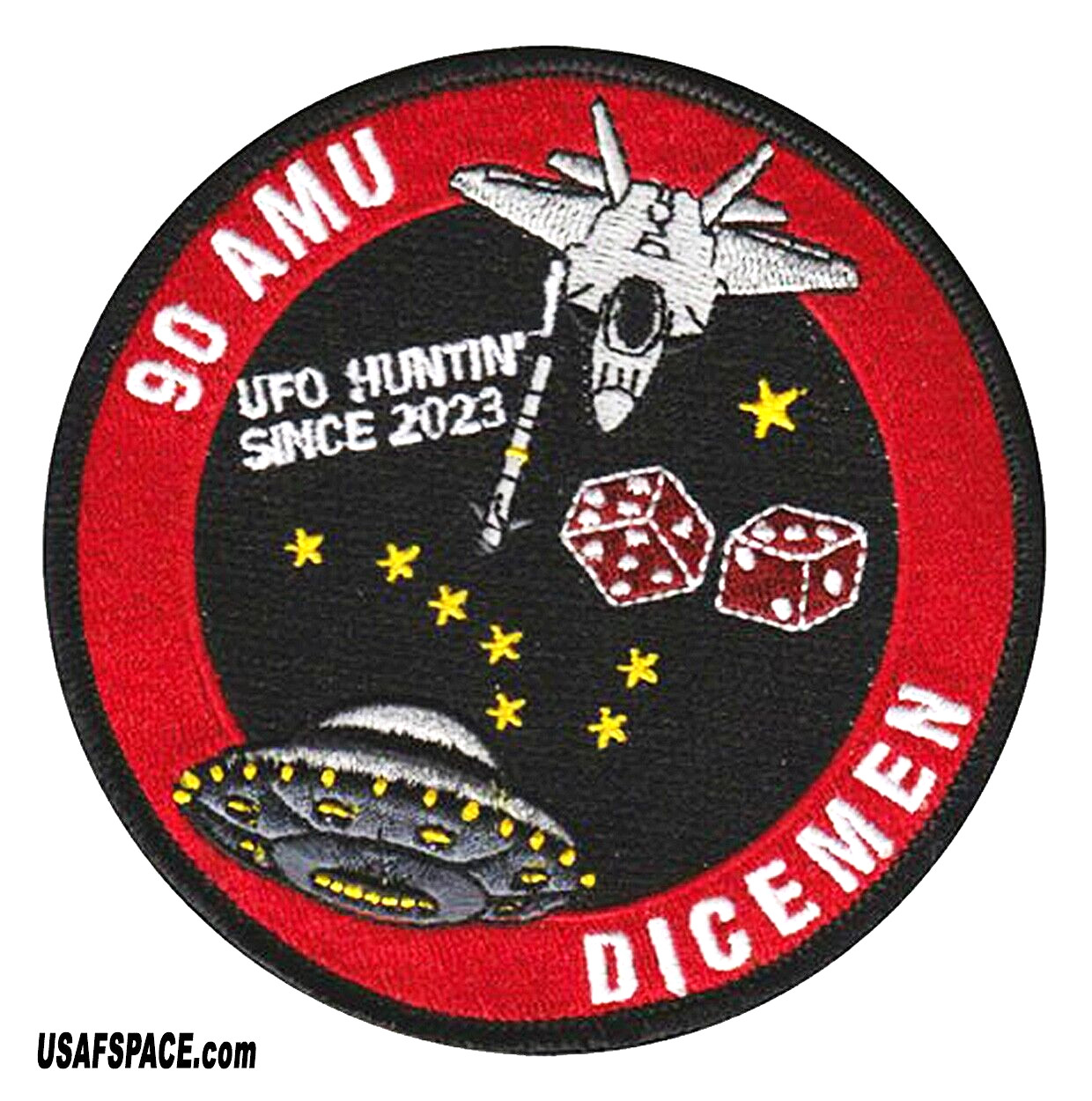 USAF 90TH MAINTENANCE SQ -90 AMU-DICEMEN-F-22 Raptor-JBER AK- ORIGINAL VEL PATCH