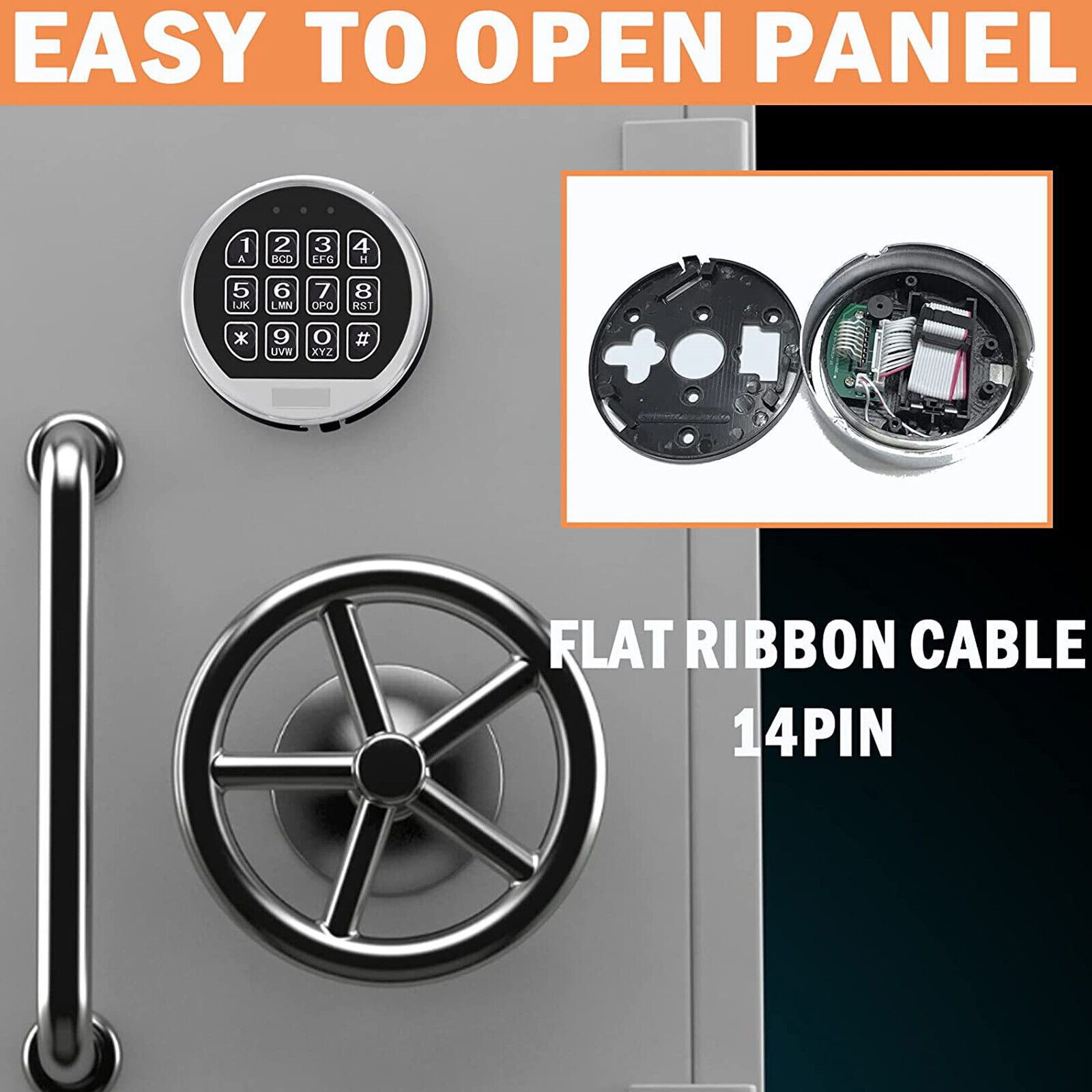 Gun Safe Lock Replacement Solenoid Lock with 2 Master Keys Chrome Digital Key