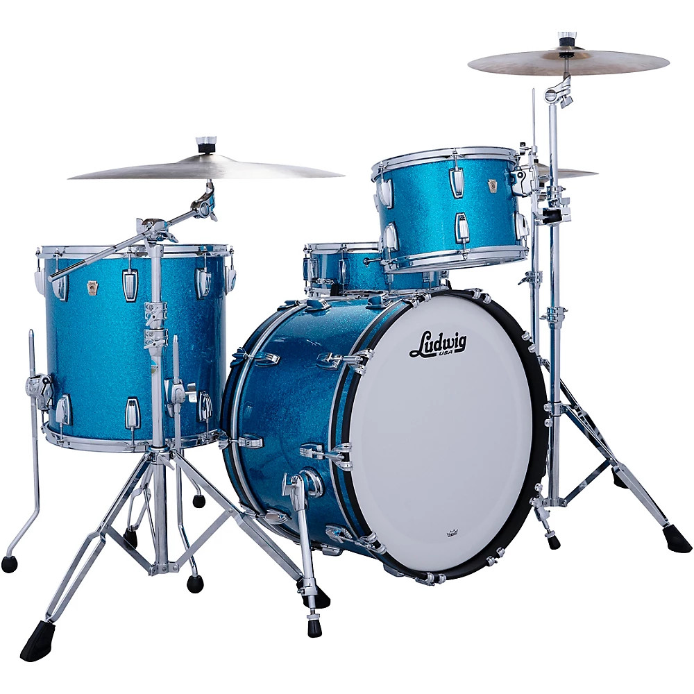 Ludwig Classic Maple Fab 3-Piece Drum Shell Pack - Vintage Aqua Sparkle