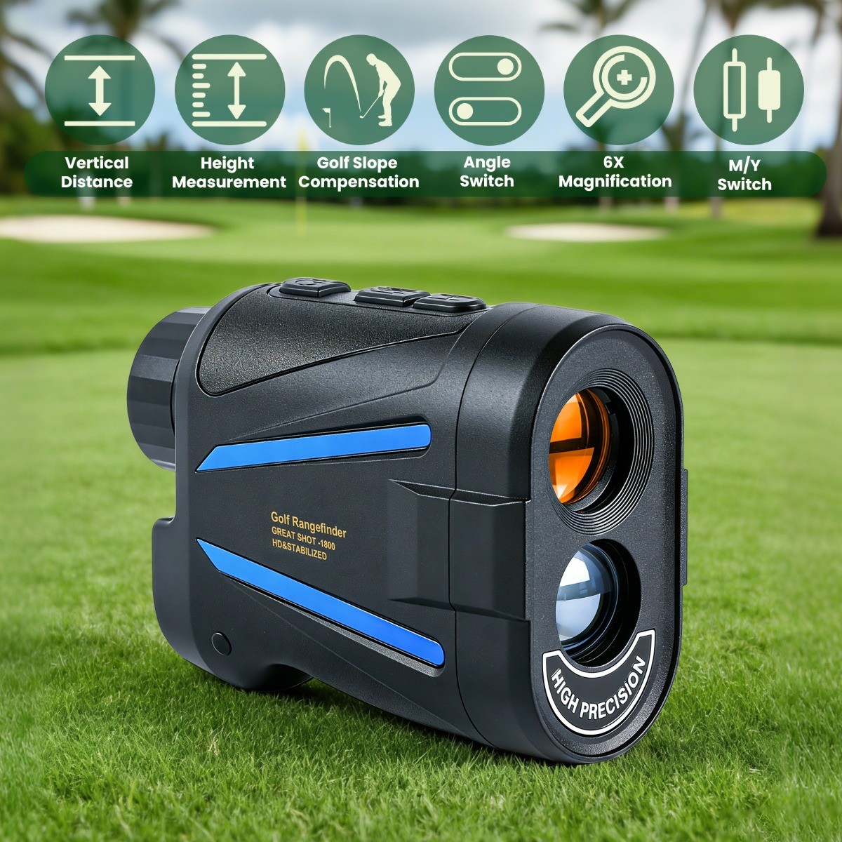 6x Zoom Rechargeble Range Finder Rangefinder w/ Slope Measurement Ourdoor Travel
