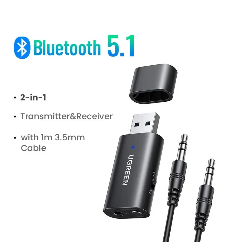 New UGREEN Bluetooth 5.1 Wireless Audio 2 in 1 Receiver / Transmitter #60300