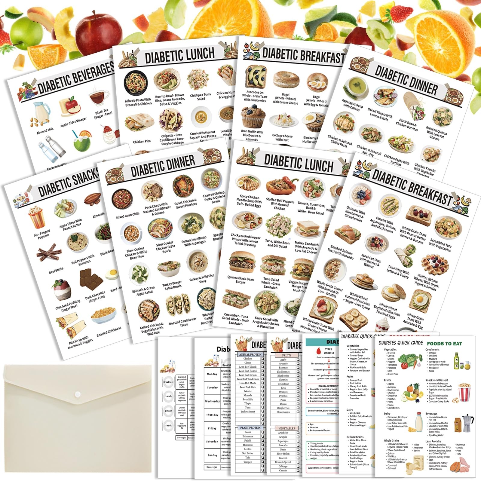 15 Pcs Diabetes Food List Diabetic Meal Planner,infographics, Includes foods ...