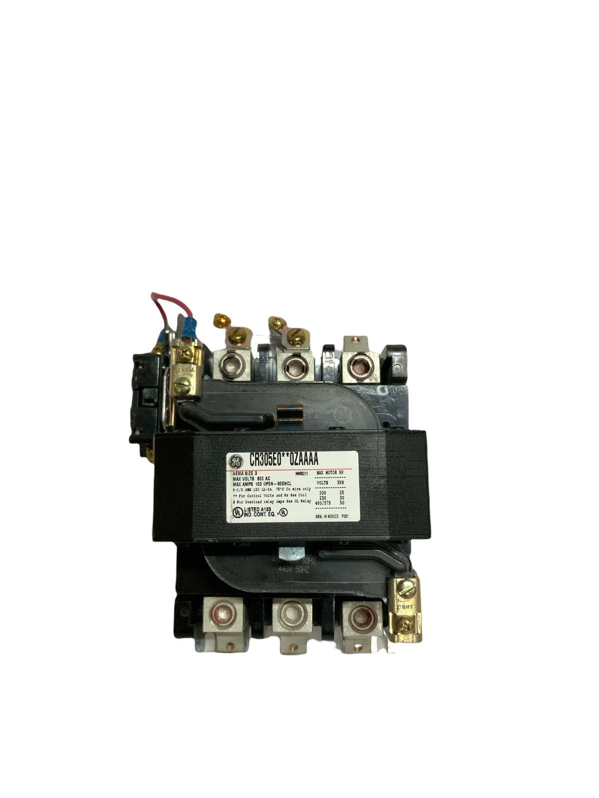 GE MAGNETIC STARTER CR305F004P3AAC NEMA SIZE 3, Coil 460V 3P 60Hz