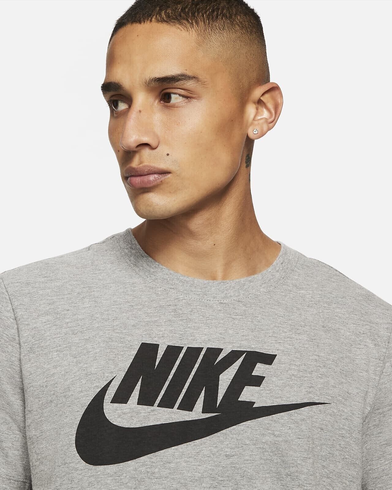 NIKE Dri Fit T Shirt Heather Gray Mens Black Swoosh Size 3XL NEW BV0622-063 NEW