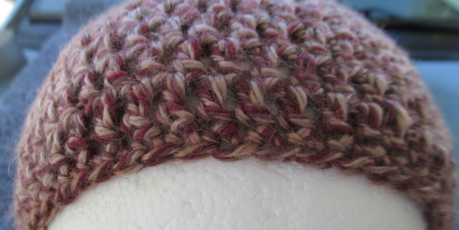Hand Crocheted Hat Basic Beanie CAMEL Brown Close Stitches Acrylic Adult Size