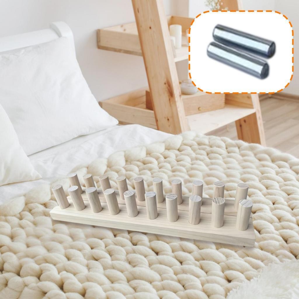 Wooden Knitting Loom 30.2 inch Long Weaving Loom Yarn Craft DIY Weaving Gift