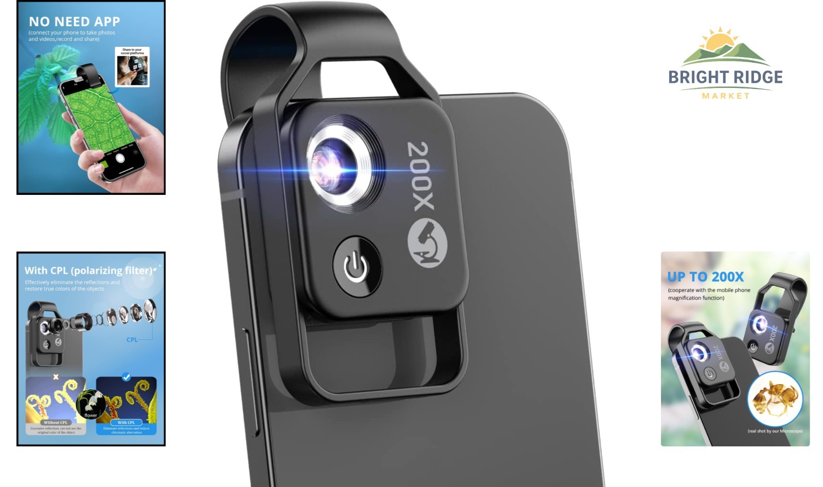 LED Pocket Microscope for Easy Use on Smartphones and Quick Exploration