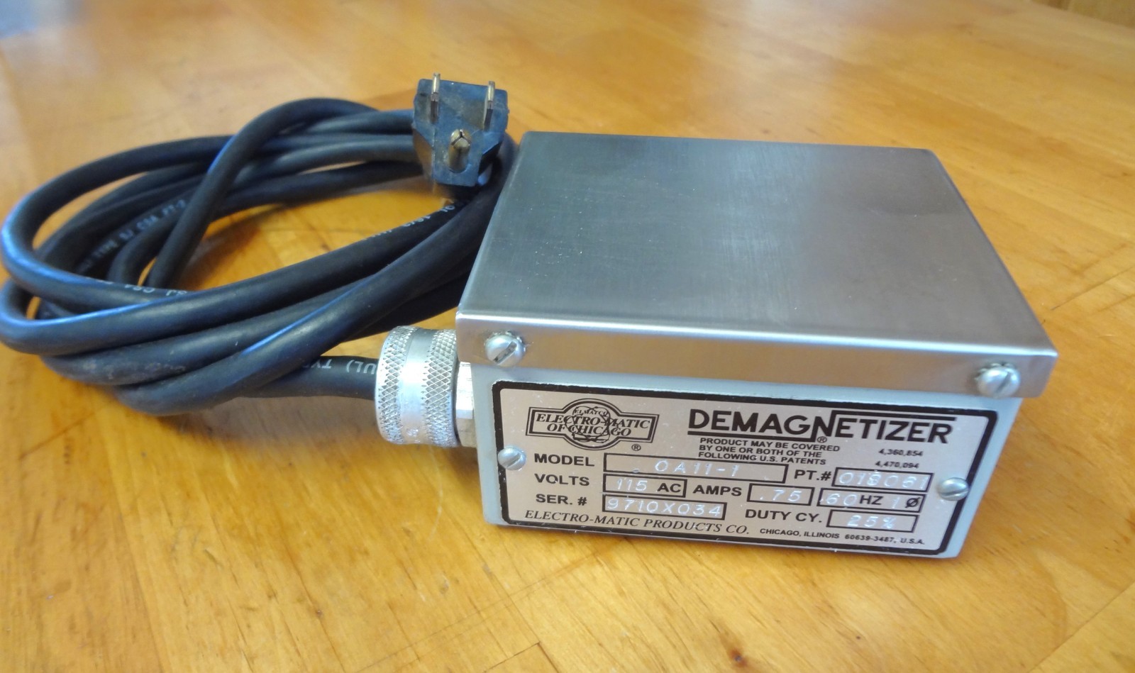 ELECTRO-MATIC ~ DEMAGNETIZER ~ #OA11-1 ~ PORTABLE