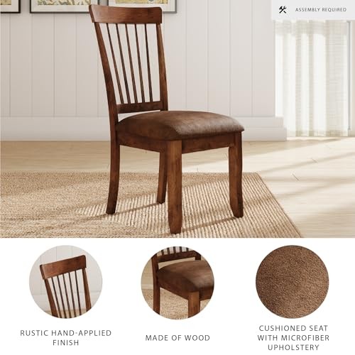Berringer | Spindle Back 18" Dining Chairs (Set of 2) – Rustic Light Brown