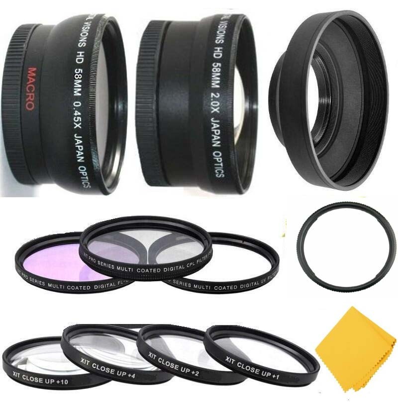 Accessory Kit for Nikon 1 J1, J2, J3, V1, V2 Fit  10-30mm, 30-110mm, 10mm Lens