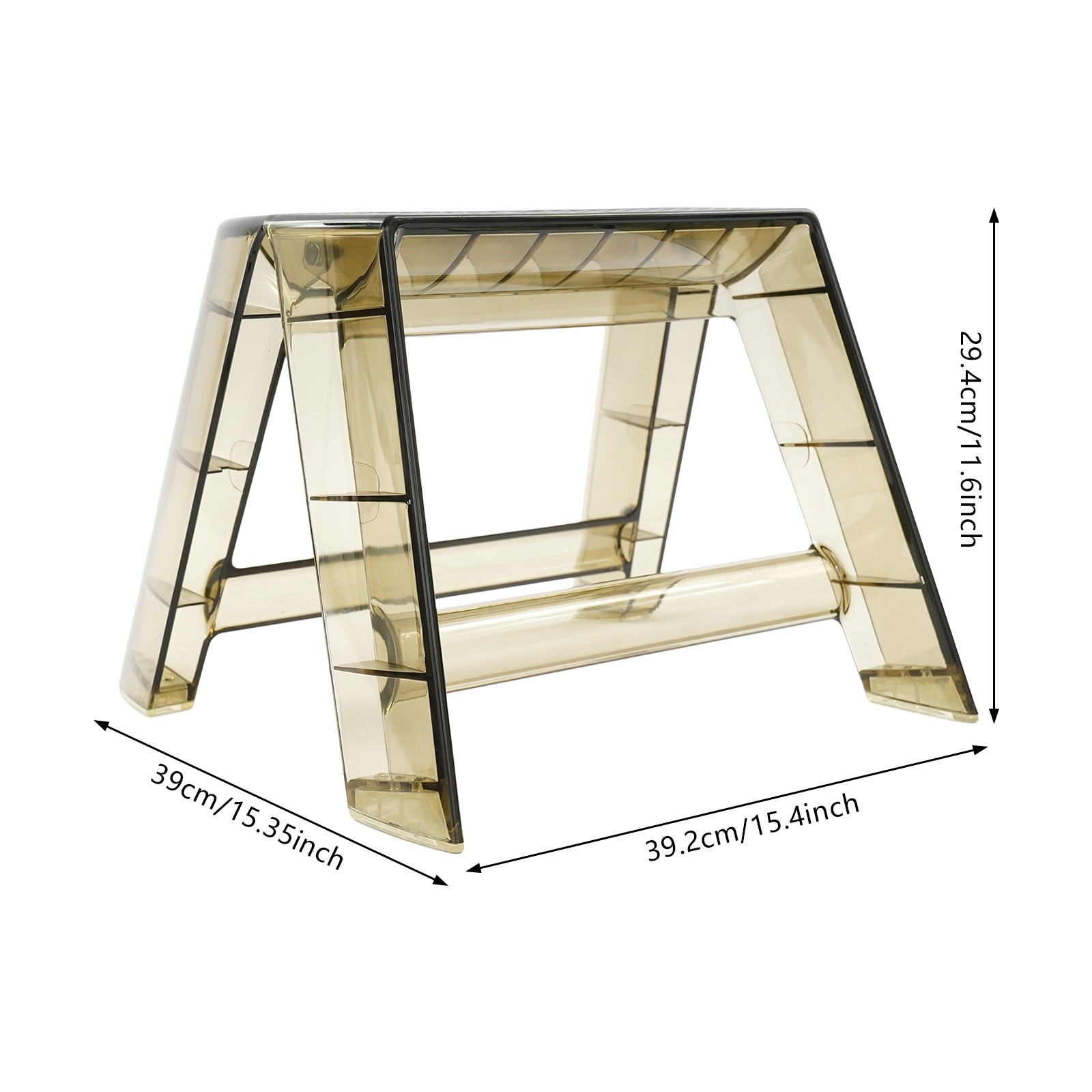 2 Step Protable Step Ladder Step Stool Clear Coffee Stool For Indoor Outdoor
