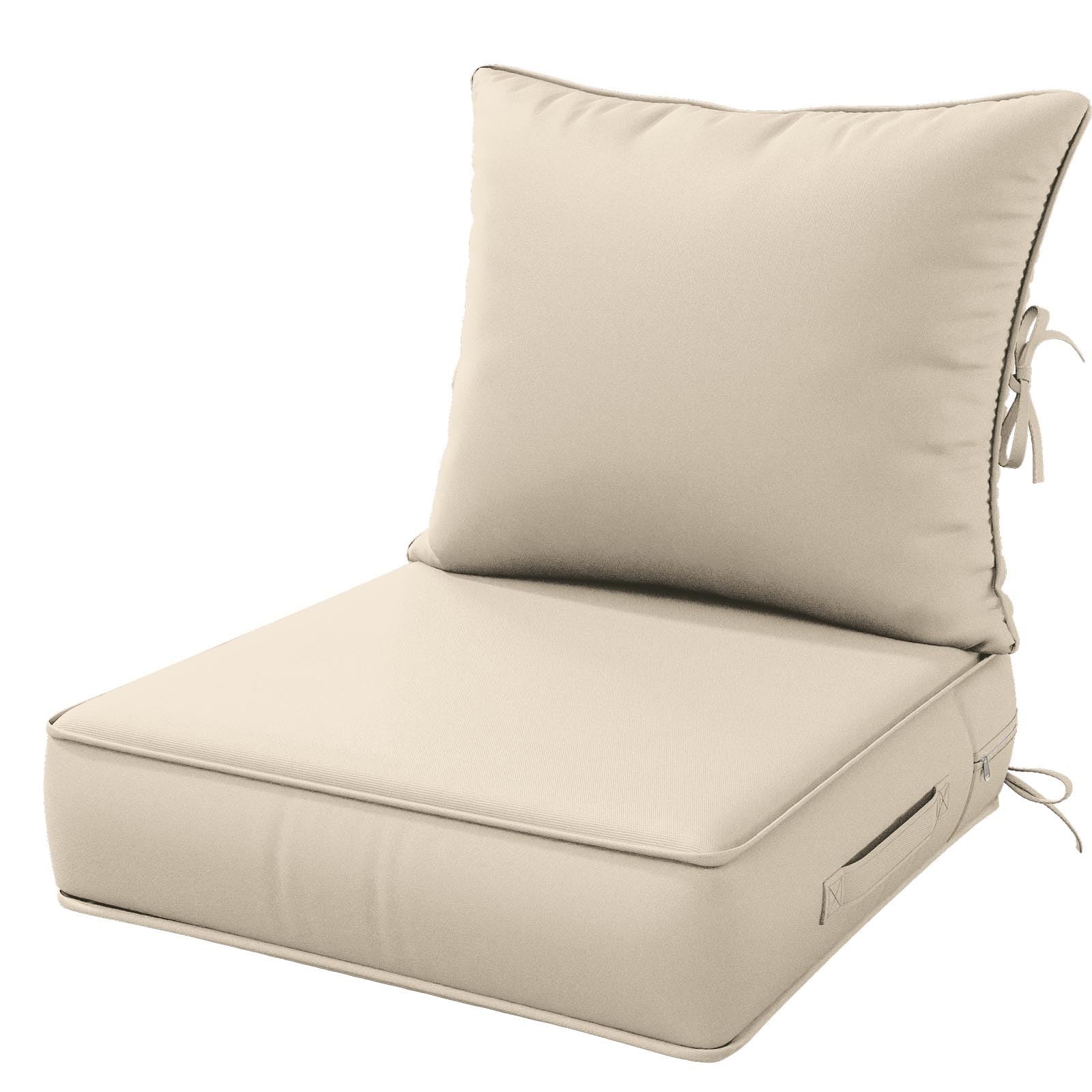 Outdoor Patio Chair Cushions Set 24 L X 24 W X 5 H Waterproof & Fade Resistan...