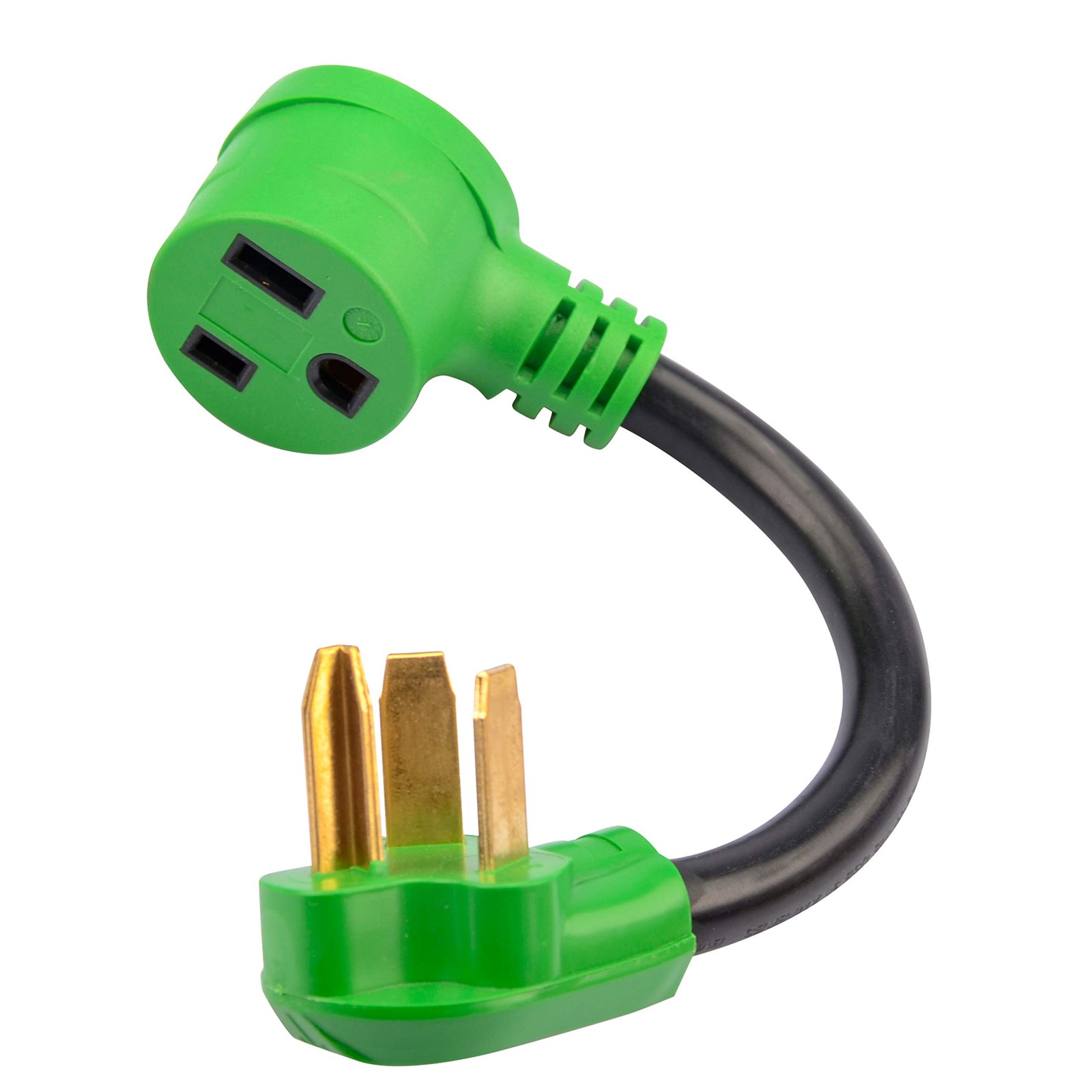 30A Dryer to 50A Welder Adapter Cord NEMA 10-30P to 6-50R 12 Inch