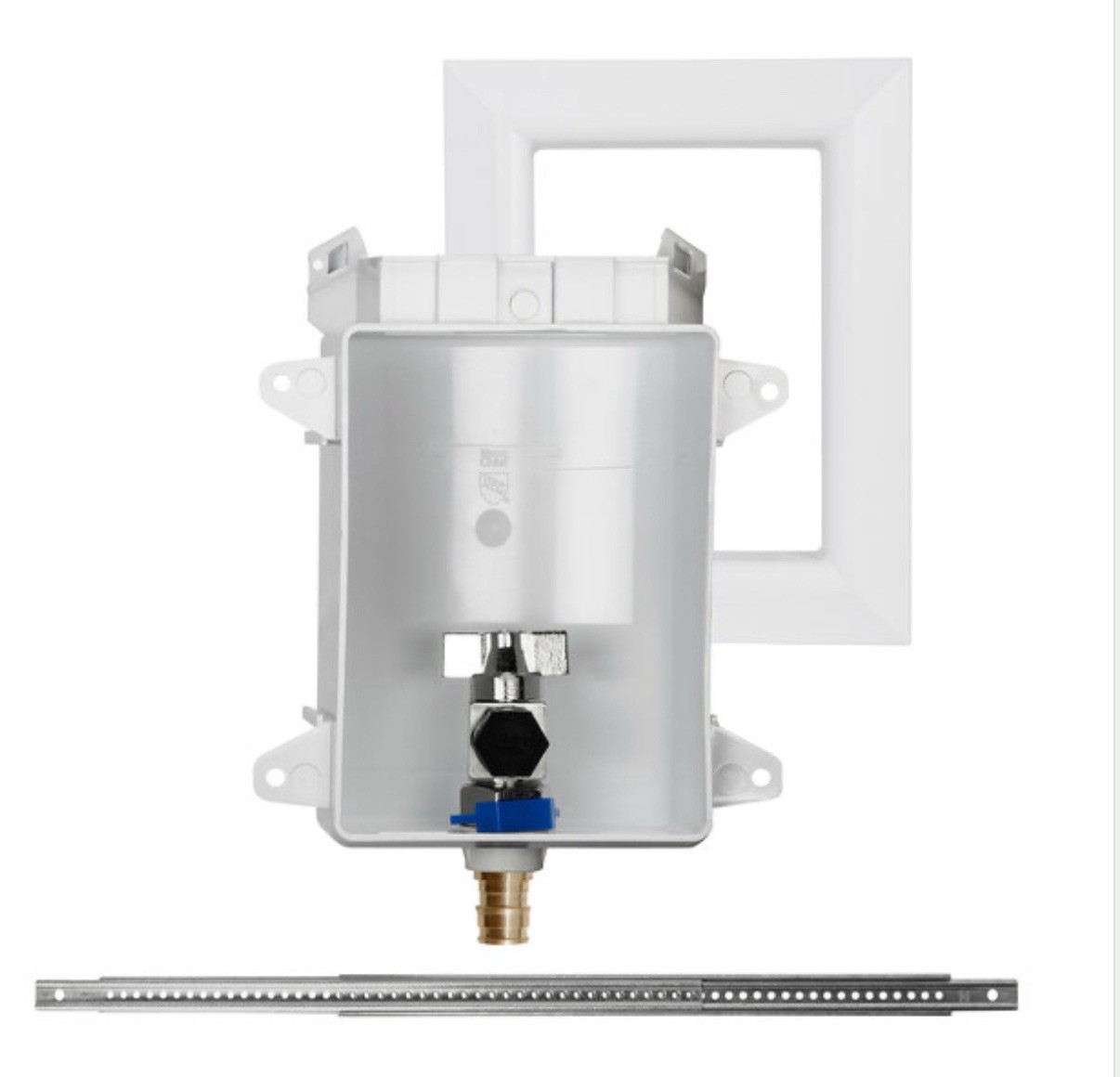 OxBox™ 696RG1000WF Fire-Rated Ice Maker Outlet Box, 1/2" PEX F1960 Grip, ABS