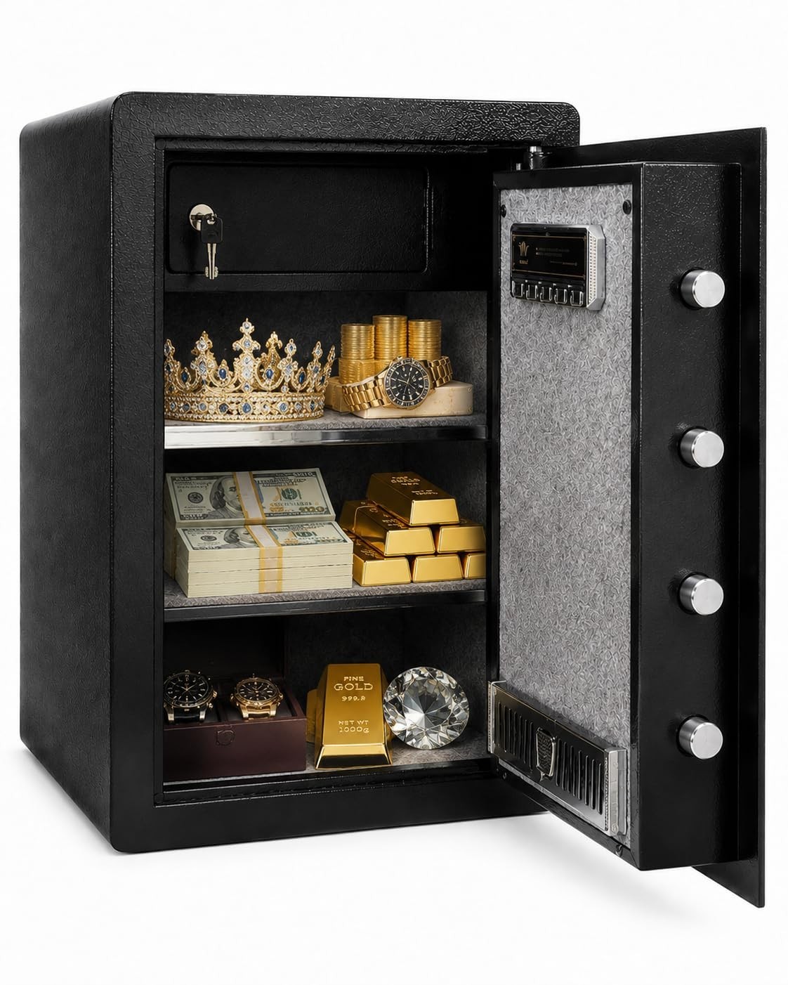 2.2/2.6/3.5 CuFt Security Safe Box Keypad Lock Security Home Office Cash Jewelry
