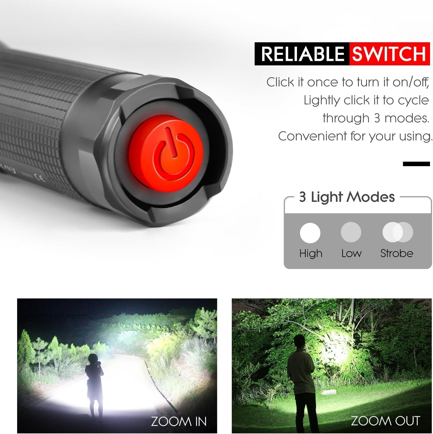 NewLight S3000 LED Flashlight High Lumens - Super Bright, Powerful, & Tactical