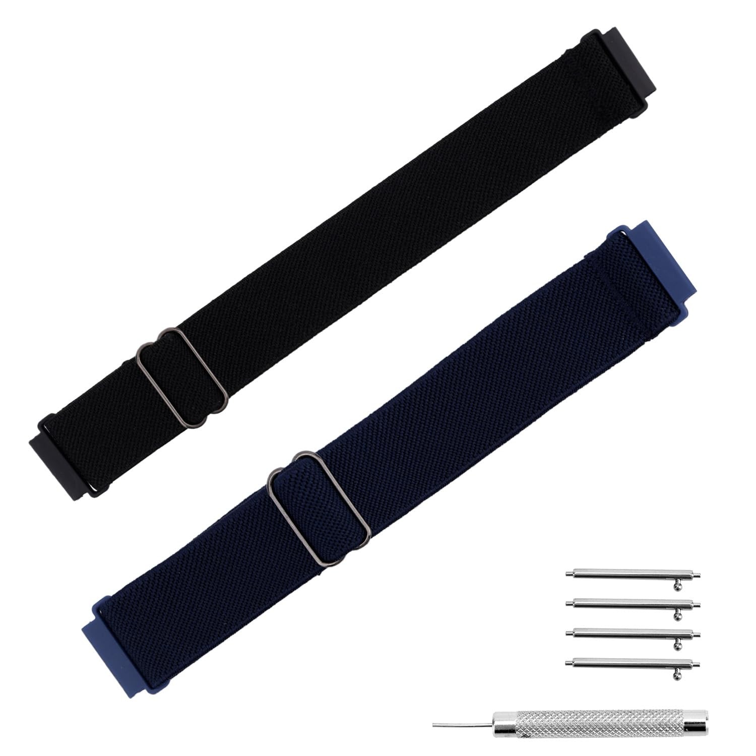 Mikovivi 2pcs Adjustable Nylon Watch Band for F91W, 18mm Quick Release Digita...