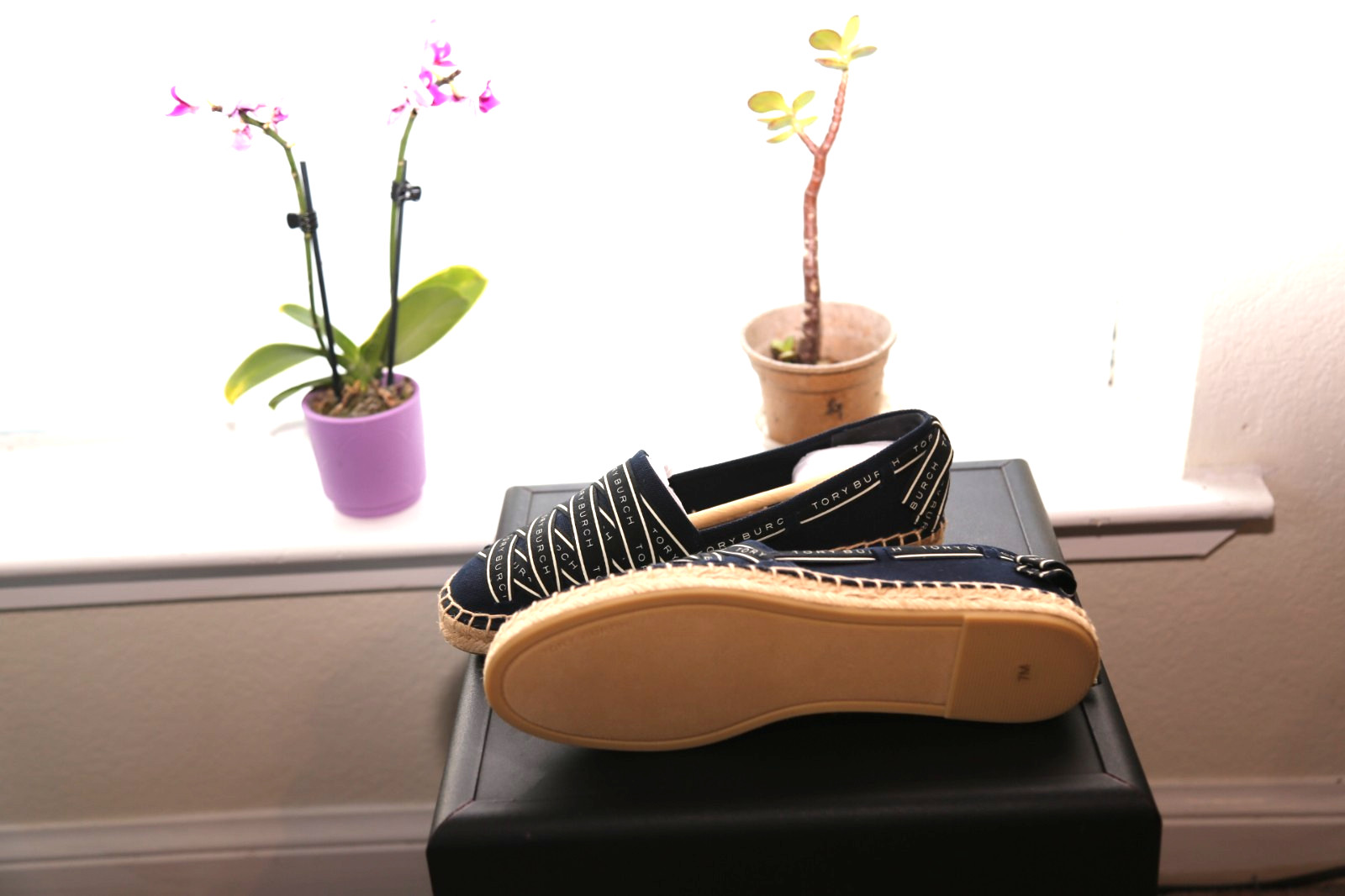 Authentic Tory Burch Ribbon Espadrille Olona It Canvas 7 Perfect Navy