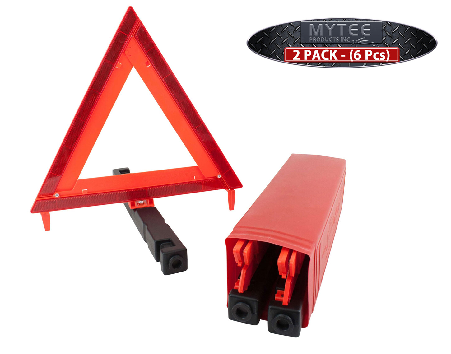 (2 Pack) Warning Triangle 17" Sides DOT Approved (Collapsible, Set of 3 pcs)