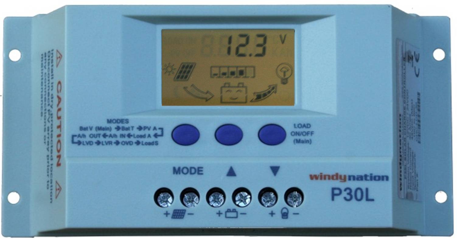 P30L LCD 30A Solar Panel Regulator Charge Controller 12V 24V 390W 780W