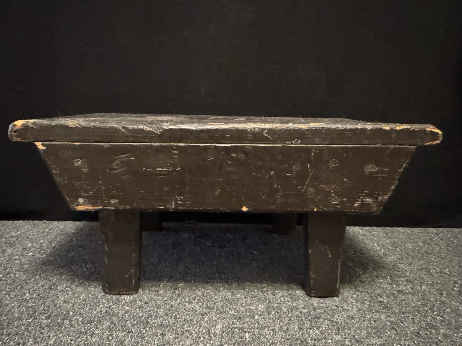 Vintage Primitive Wooden Step Stool Foot Stool Black