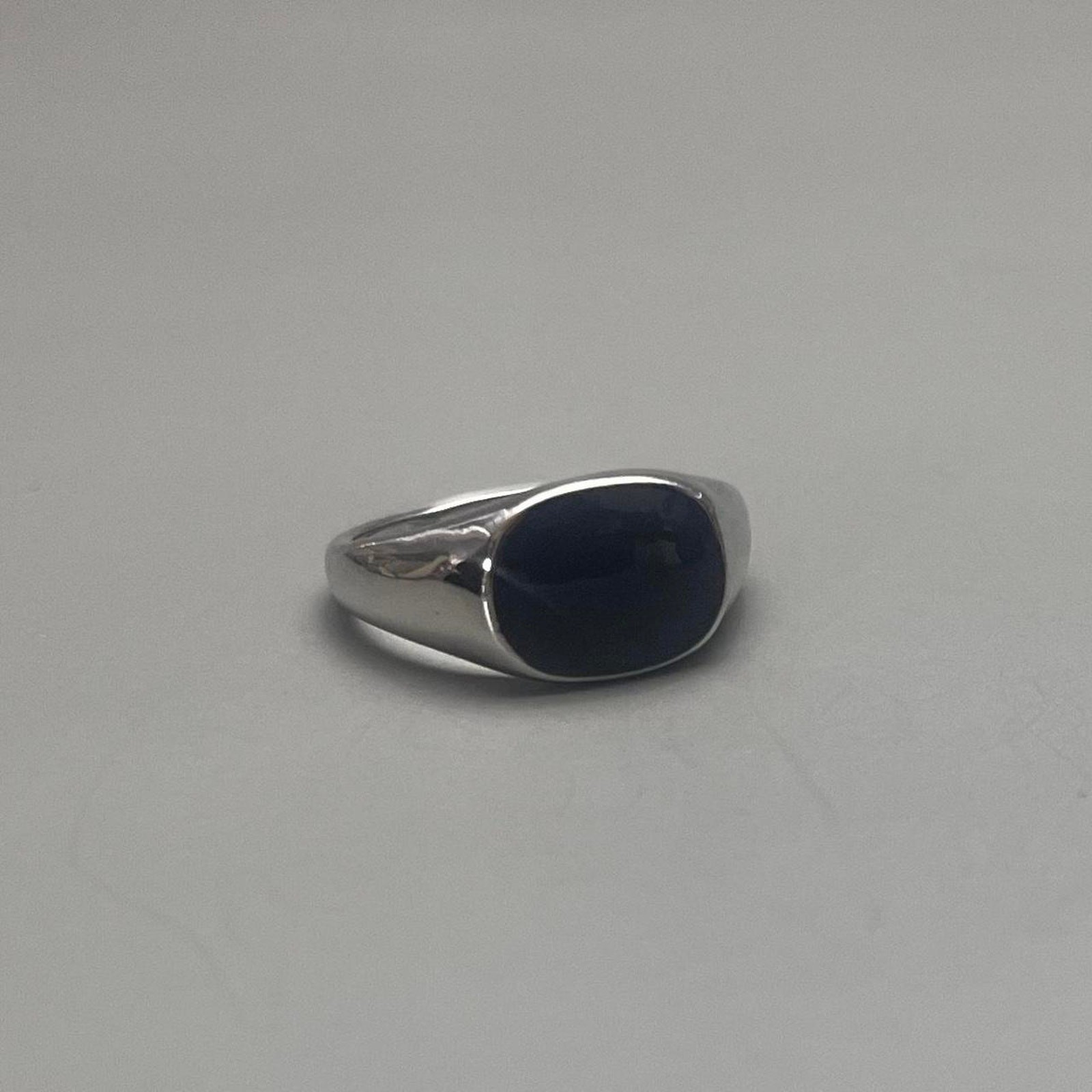 Y2K Vintage Silver Black Opal Ring – Size 7, Unisex, Brand New