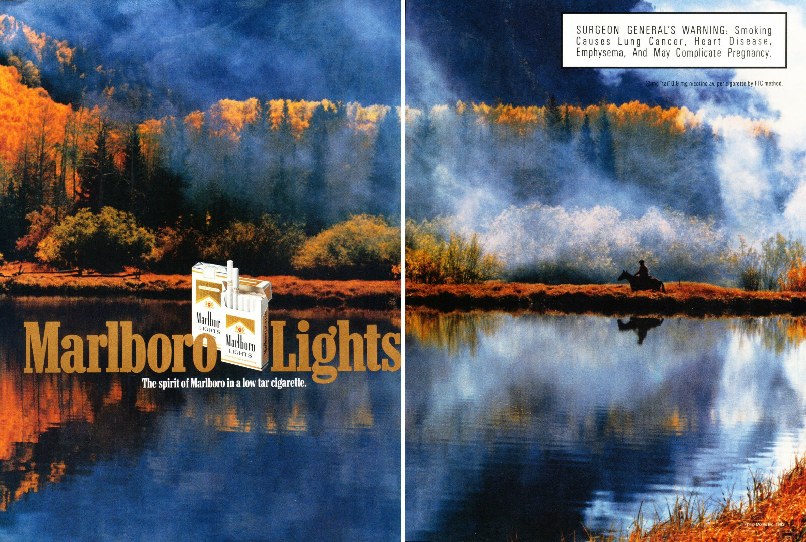 MARLBORO CIGARETTE 2PGS AD #33 RARE 1993 Out Of Print VINTAGE BEAUTIFUL SCENE