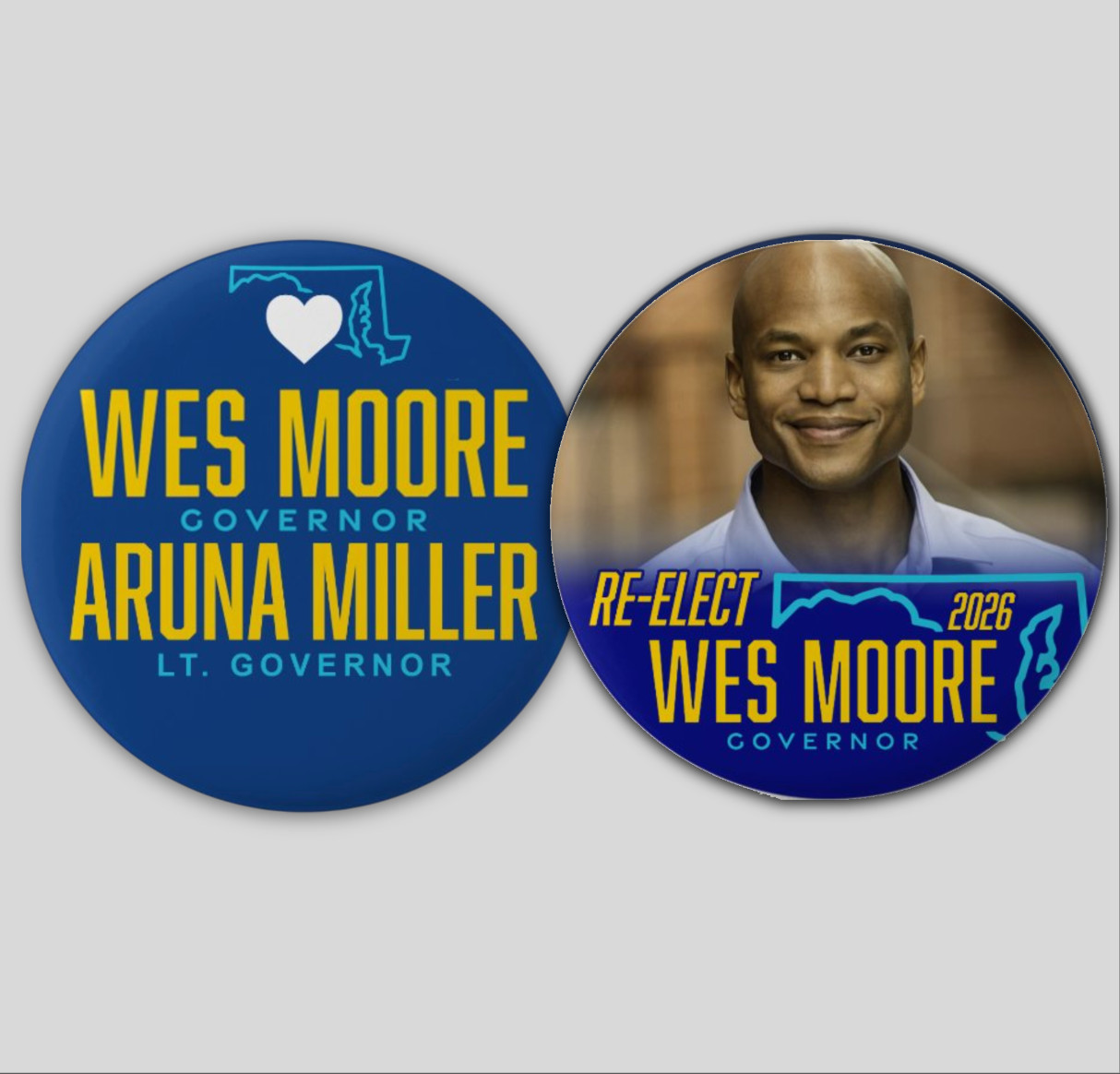 WES MOORE Governor 2026 Pin Buttons Political Maryland Democrat Midterms Trump