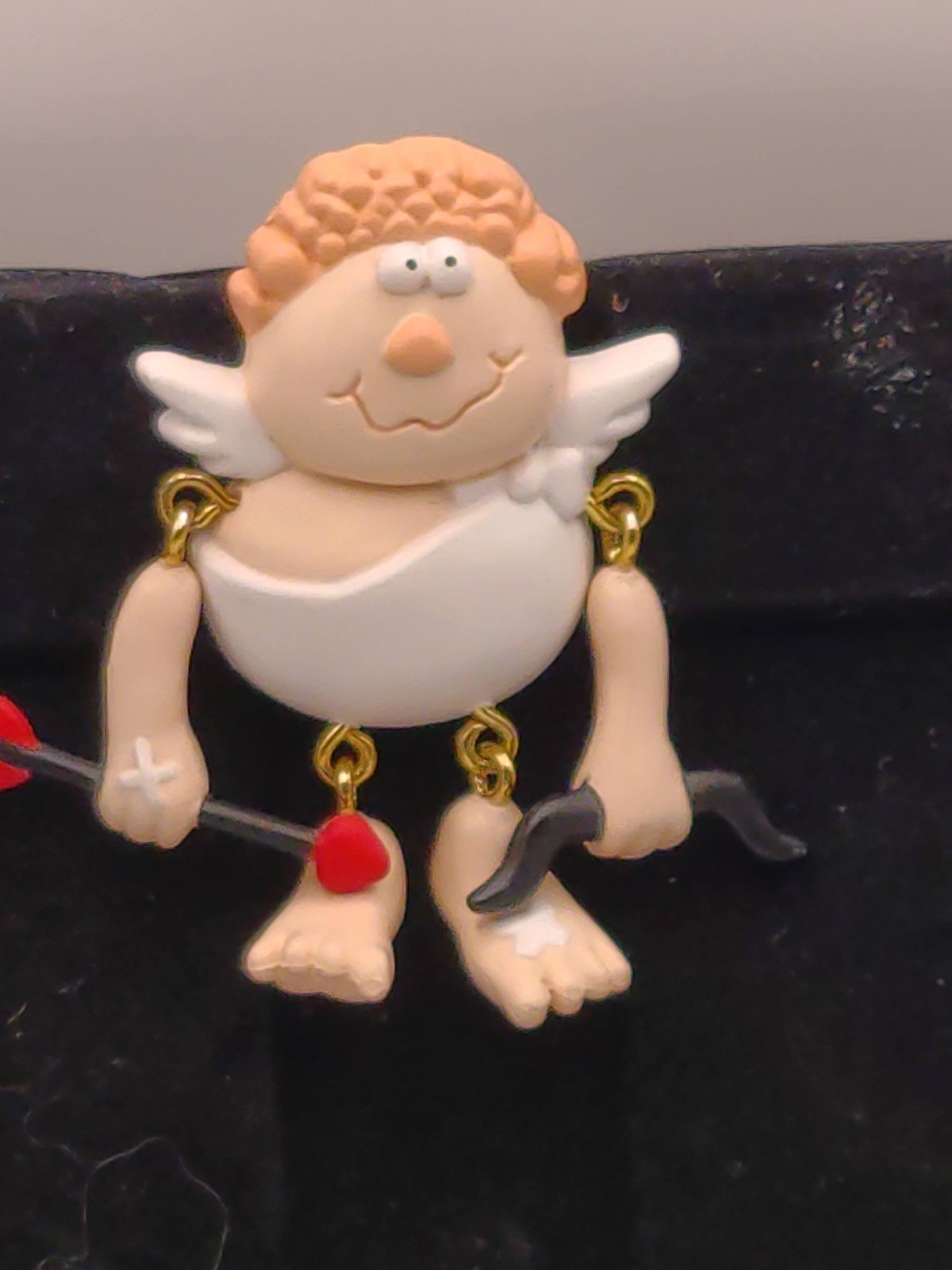 Hallmark  Valentines Vintg  CUPID Articulated With  Bow & Arrow  Brooch/Pin