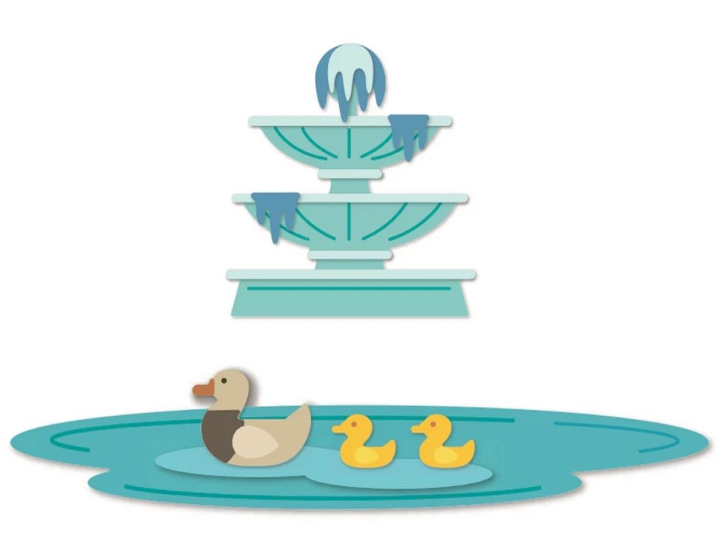 MFT WATER FEATURES Die-namics die set, Fountain, Ducks, NEW