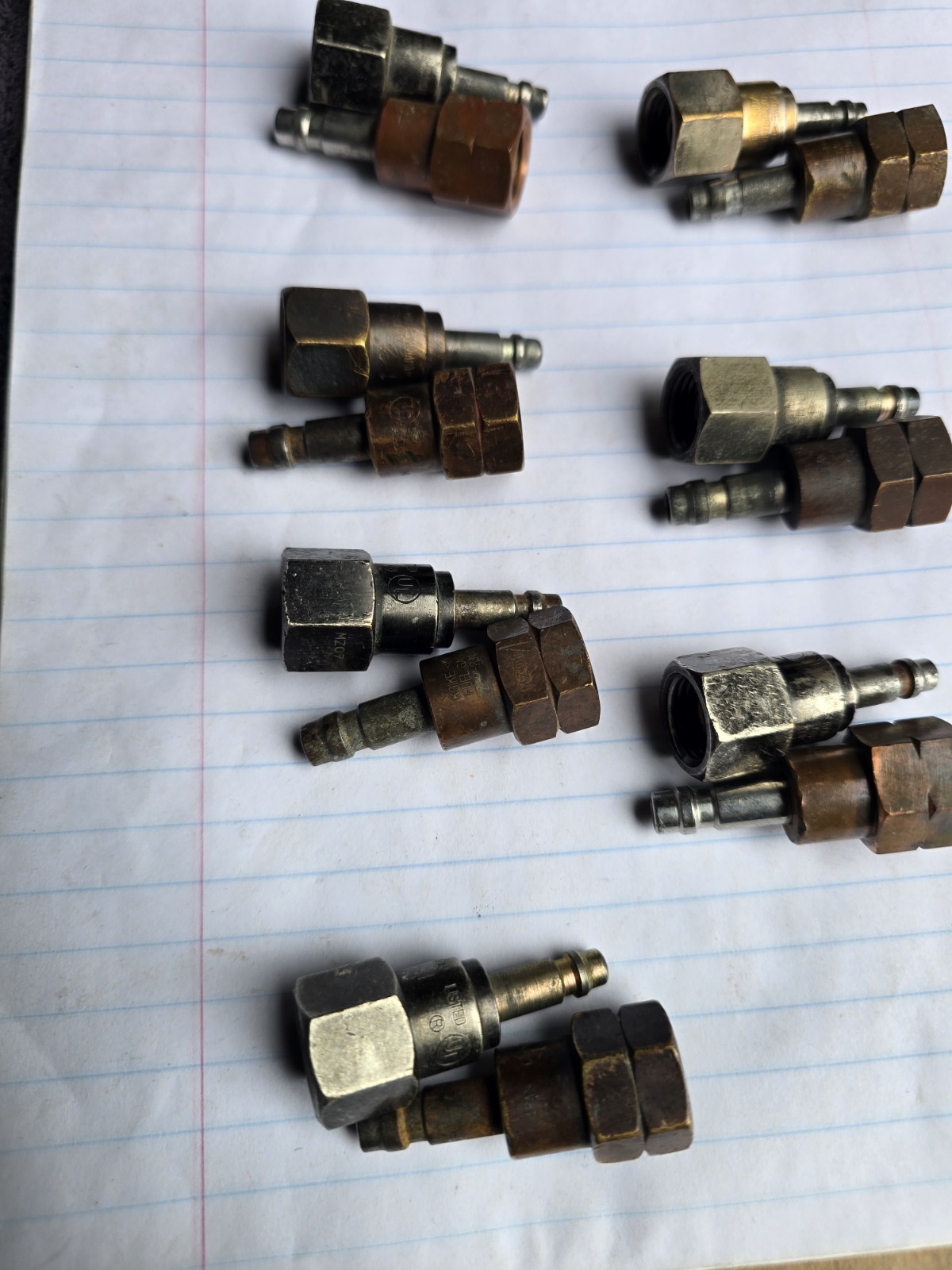 7 Pair Of Cutting Torch Quick Connects Oxygen - Acetylene