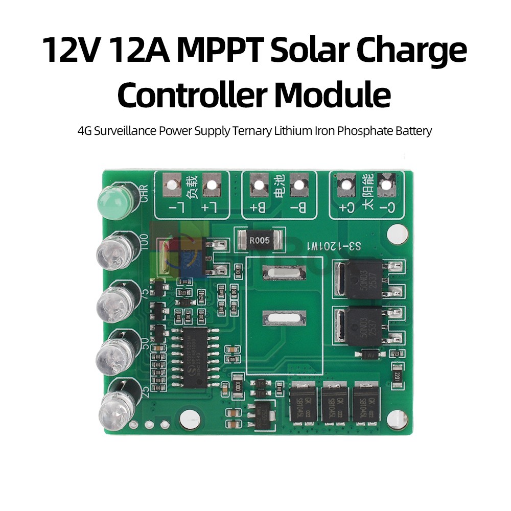12V 12A MPPT Solar Charging Control Module Solar Charge Controller for Monitor