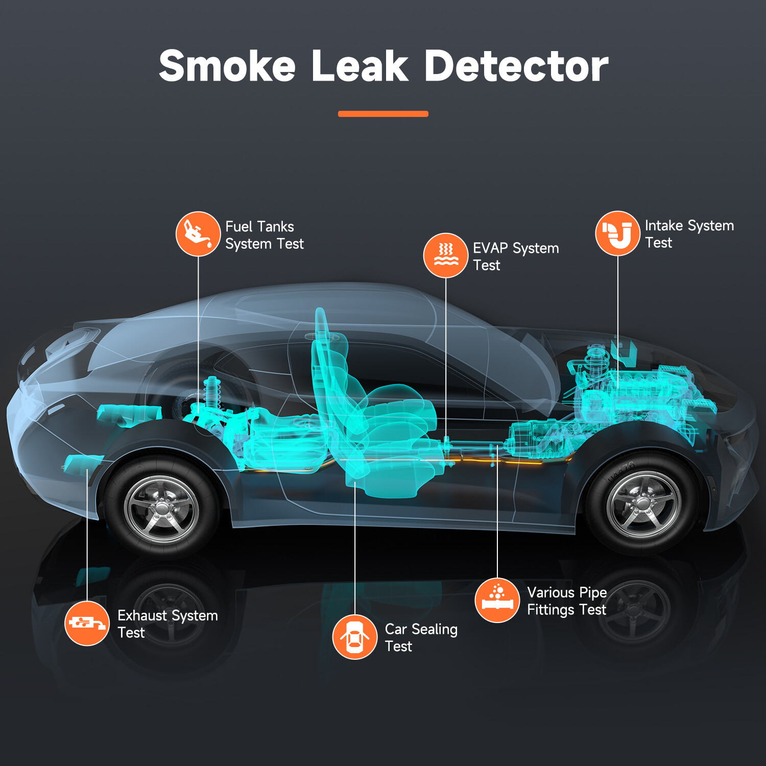 FOXWELL EVAP Smoke Machine Car Leak Detector Pipe Smog Tester Diagnostic Tool
